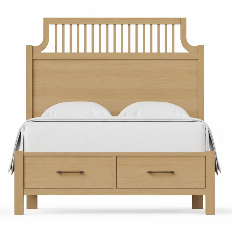 Pure Maple-Natural Maple Garden Storage Bed - King
