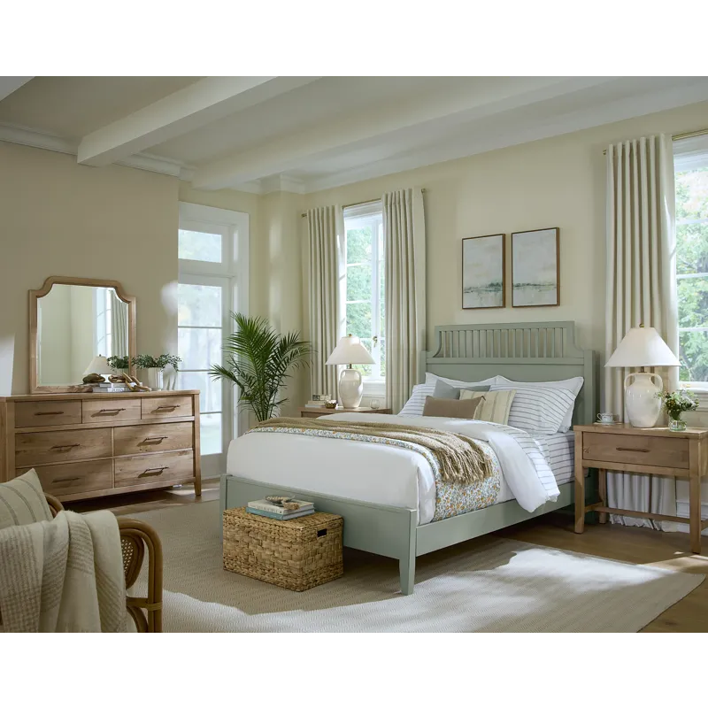 Pure Maple-Sage Garden Headboard - King