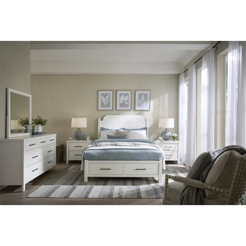 Pure Maple-Cottage White Storage Footboard - Queen