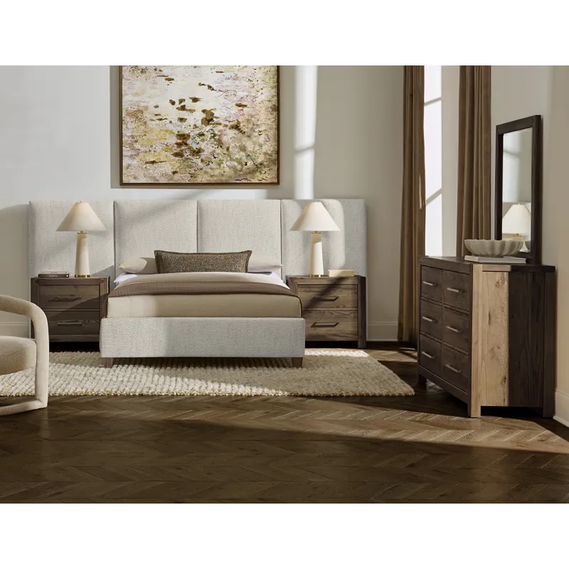 Joinery-Espresso Oak Upholstered Wall Bed-Labradoodle - King