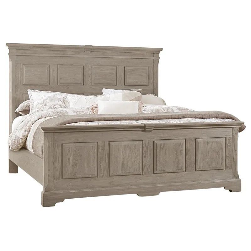 Heritage King Mansion Bed with Platform Base - Greystone