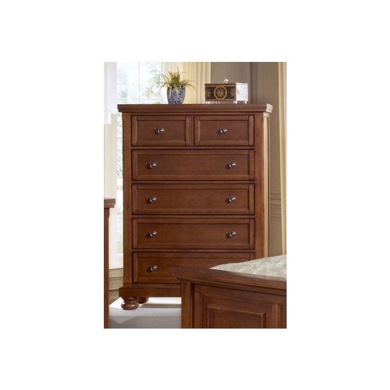 Reflections 5 Drawer Chest Medium Cherry By Vaughan Bassett