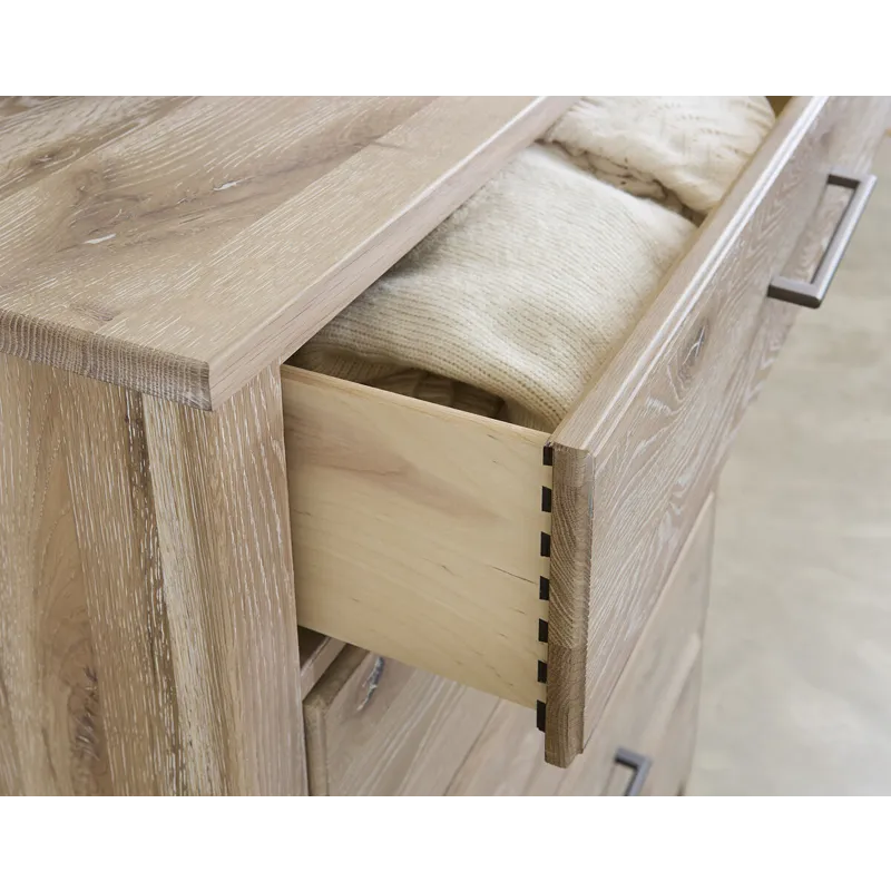 Fulling Mill-Bleached White Chest 5 Drawer