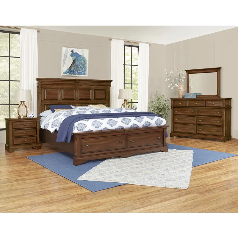 Heritage Queen Mansion Bed with Storage Footboard