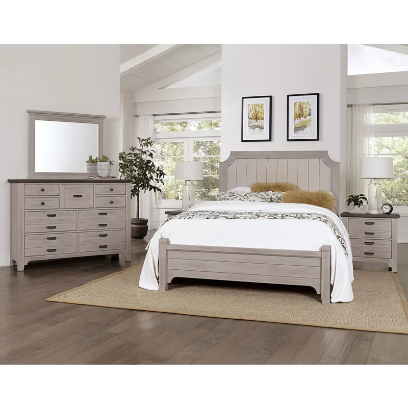 Bungalow Full Upholstered Bed -Grey/Folkstone