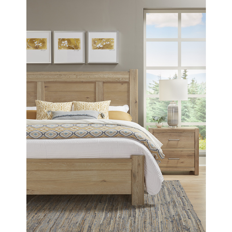 Crafted Oak-Bleached White 2 PC Ben's Poster Bedroom Set - Queen