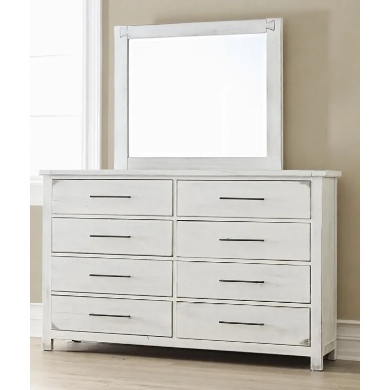 Dovetail-Weathered Ivory Landscape Mirror