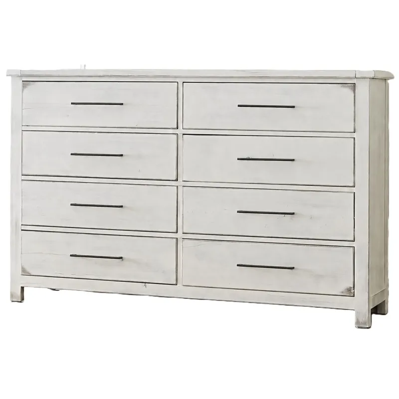 Dovetail-Weathered Ivory Dresser 8 Drawer