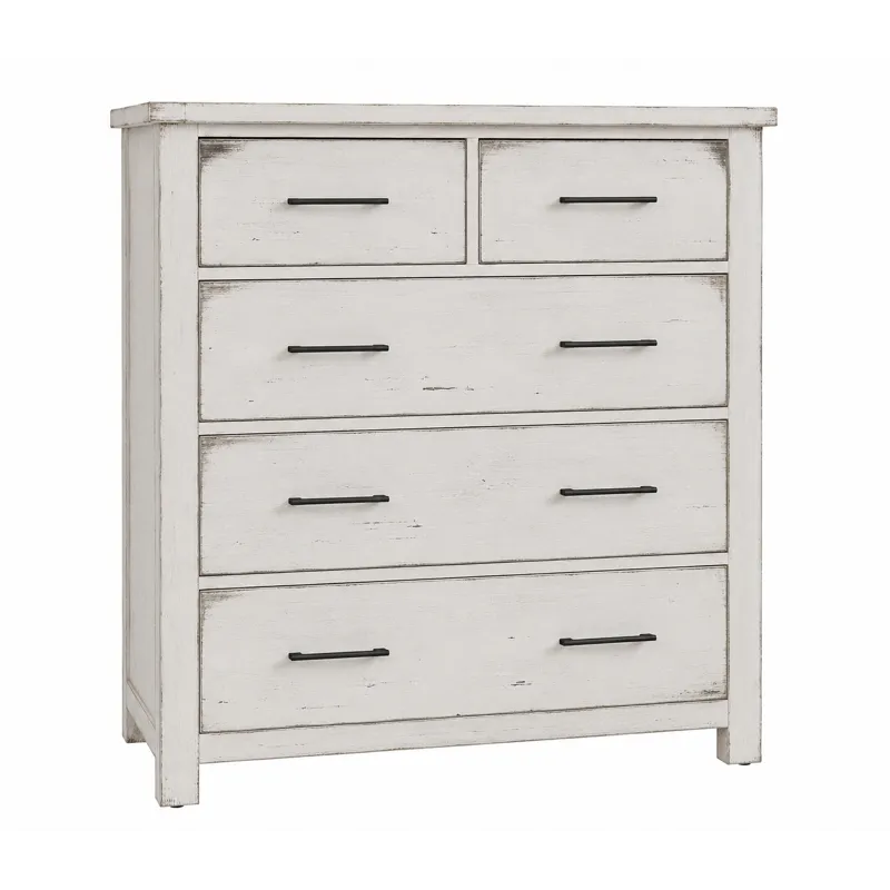 Dovetail-Weathered Ivory Standing Dresser 5 Drawer