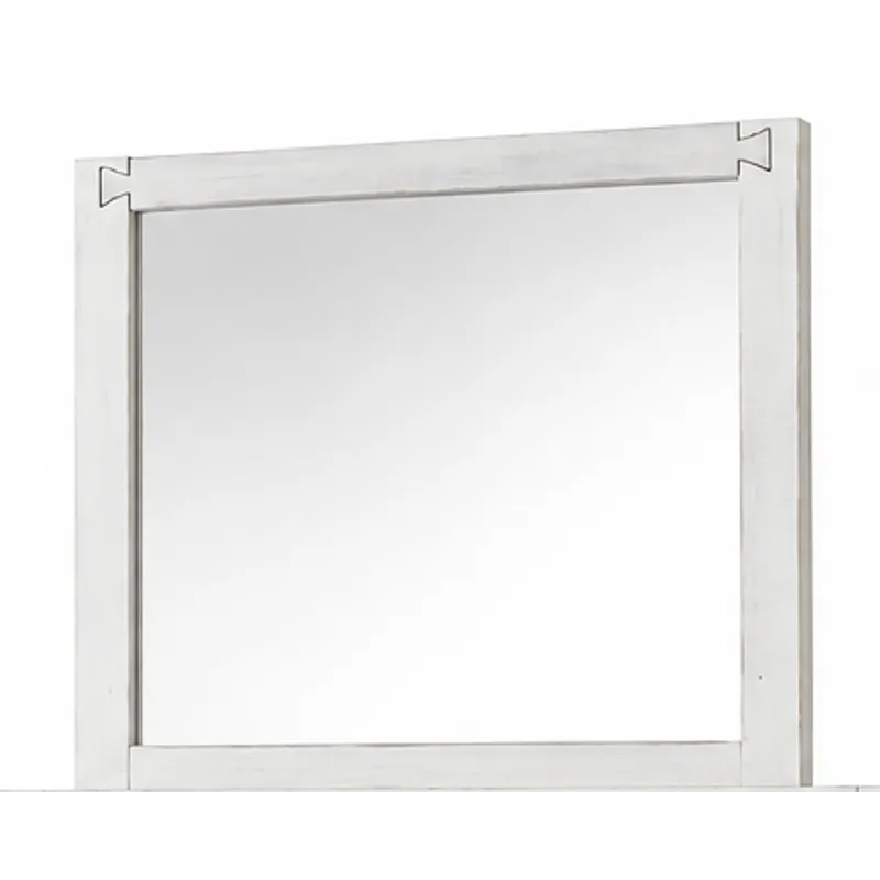 Dovetail-Weathered Ivory Landscape Mirror