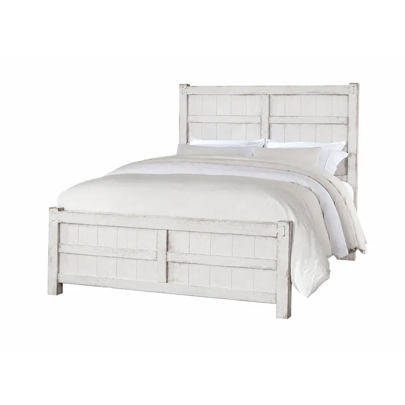 Dovetail-Weathered Ivory Board & Batten Bed - Queen