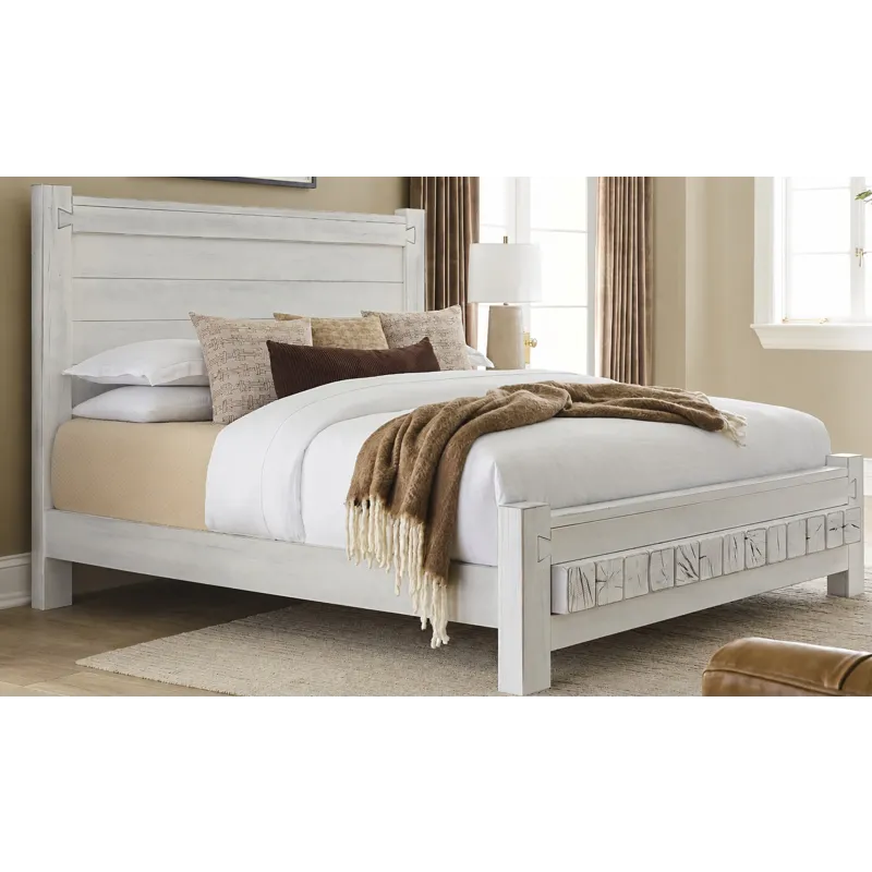 Dovetail-Weathered Ivory Poster Bed With 6x6 Footboard - California King