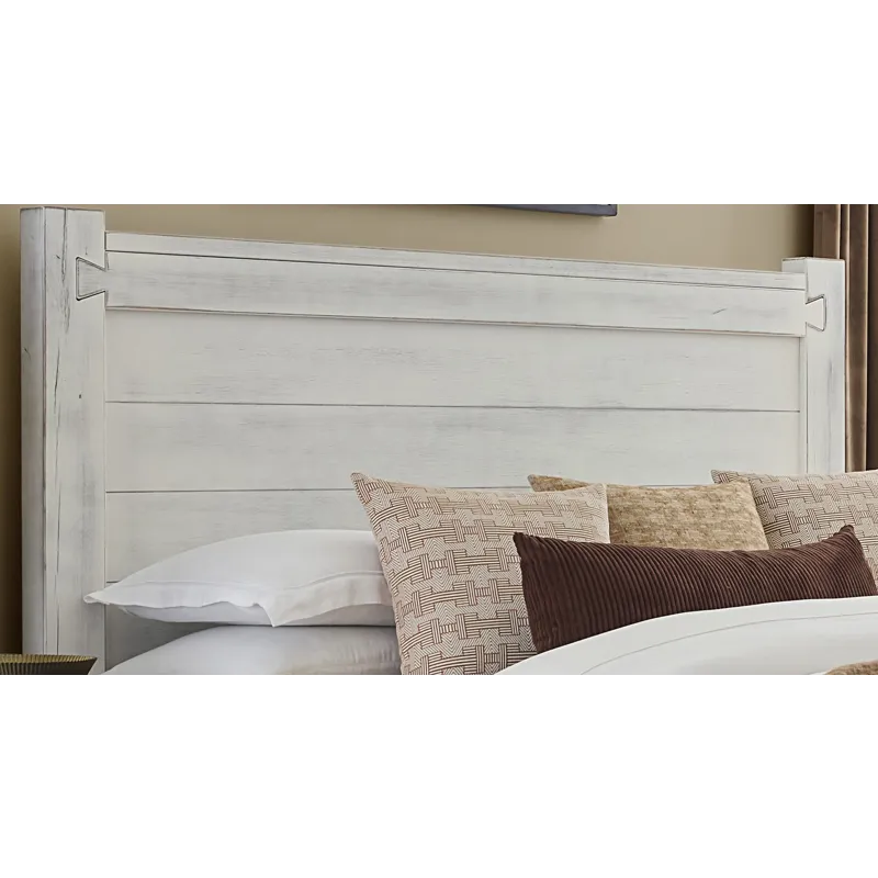 Dovetail-Weathered Ivory Poster Bed With Poster Footboard - Queen