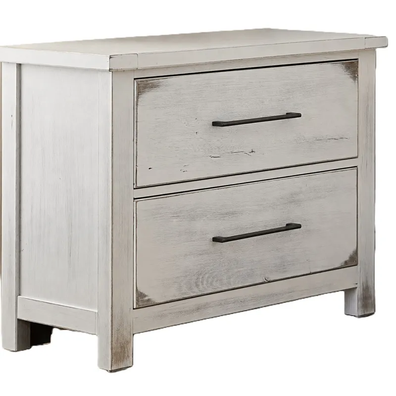 Dovetail-Weathered Ivory Night Stand 2 Drawer