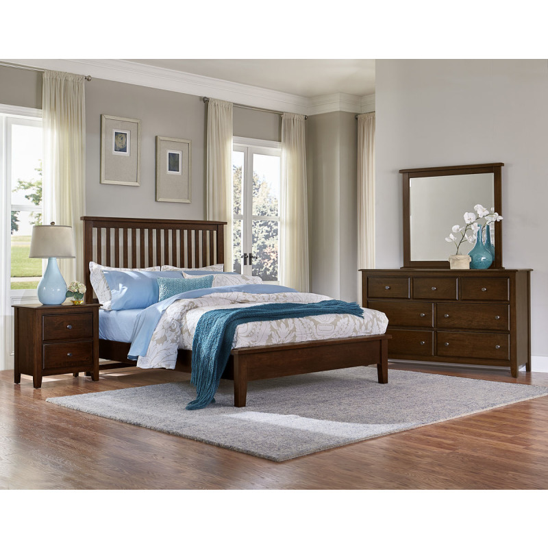 Artisan ChoicesDark Cherry Cal King Slat Bed With Low Profile Footboard by Vaughan Bassett