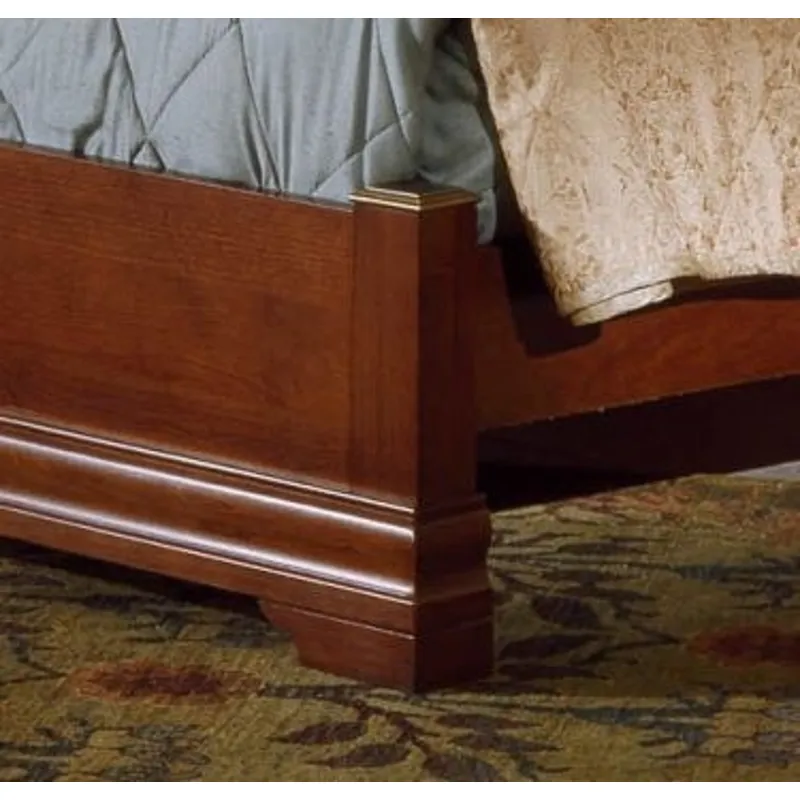Full Sleigh Bed with Low Profile Footboard in Cherry
