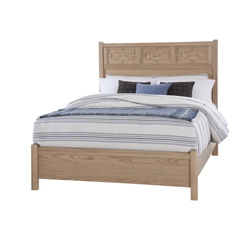 Tide & Timber-Clear Oak Fretwork Bed - King