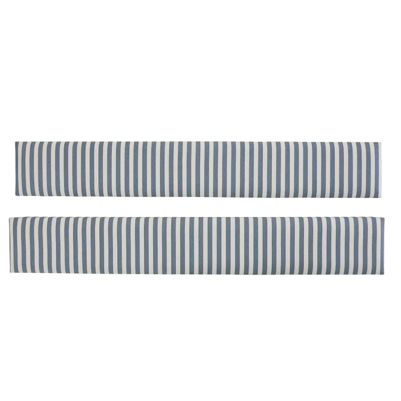 Tide &amp; Timber-Clear Oak Blue Stripe Upholstered Rail 5/0 &amp; 6/6