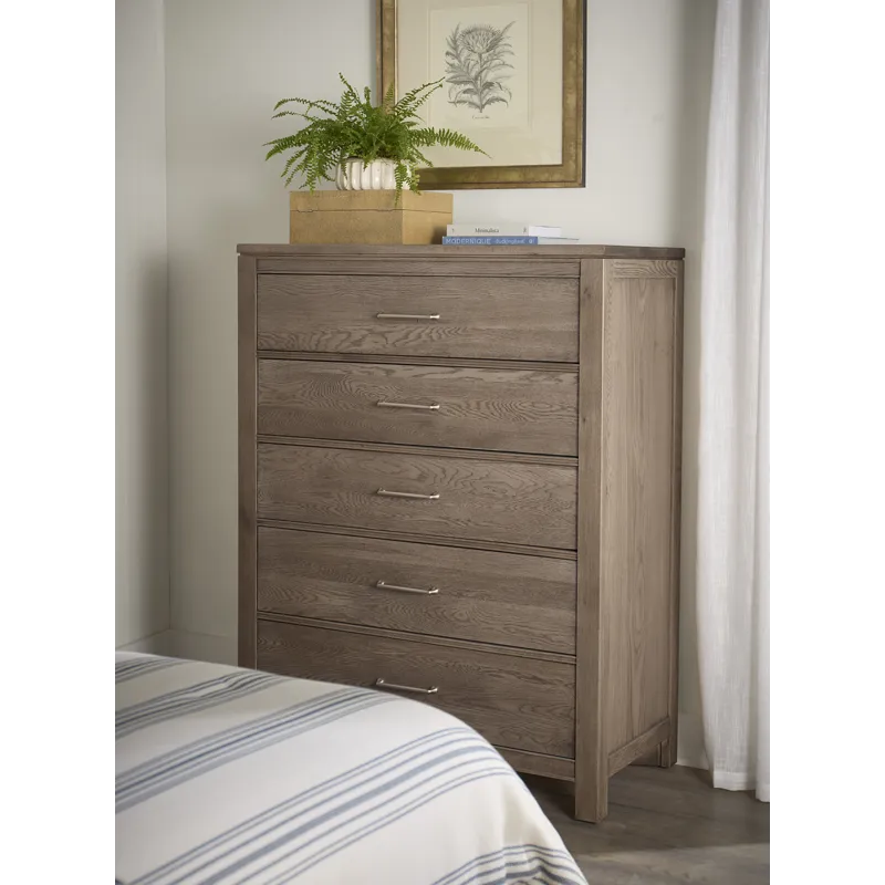 Tide & Timber-Grey Oak Chest 5 Drawer