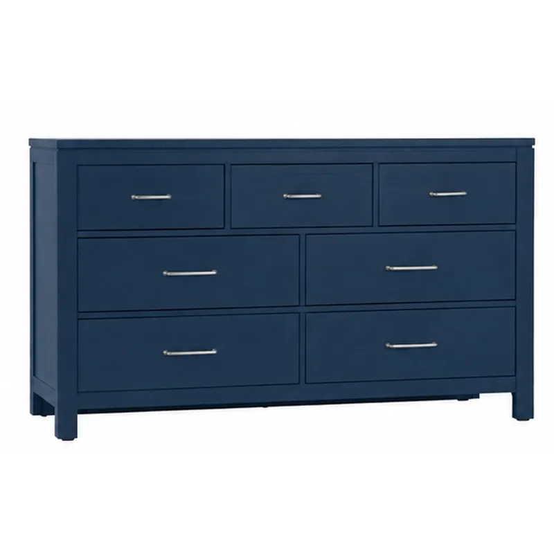 Tide & Timber-Luxe Blue Oak Dresser 7 Drawer