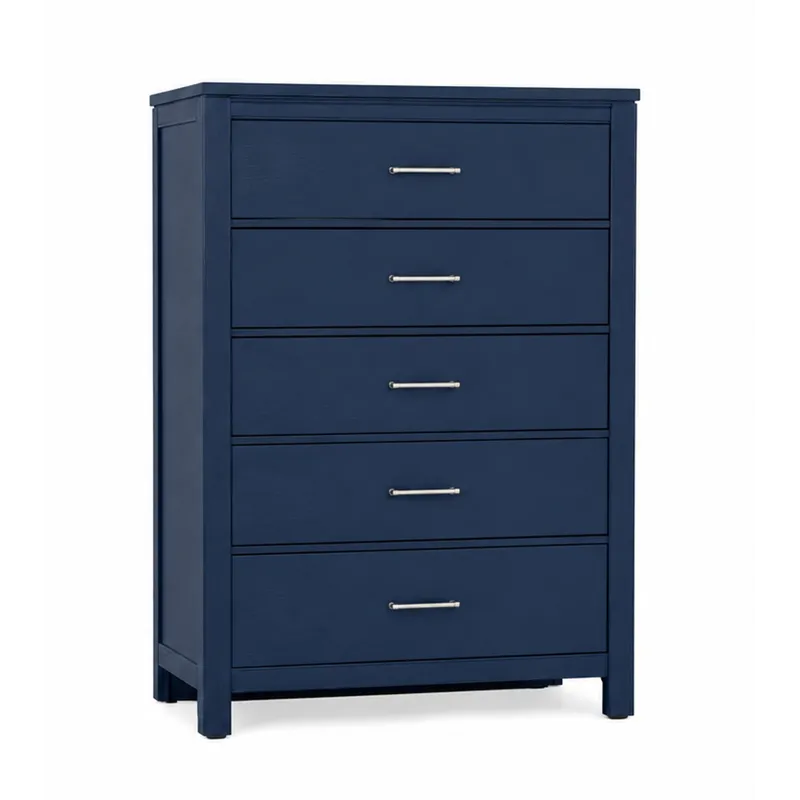 Tide & Timber-Luxe Blue Oak Chest 5 Drawer
