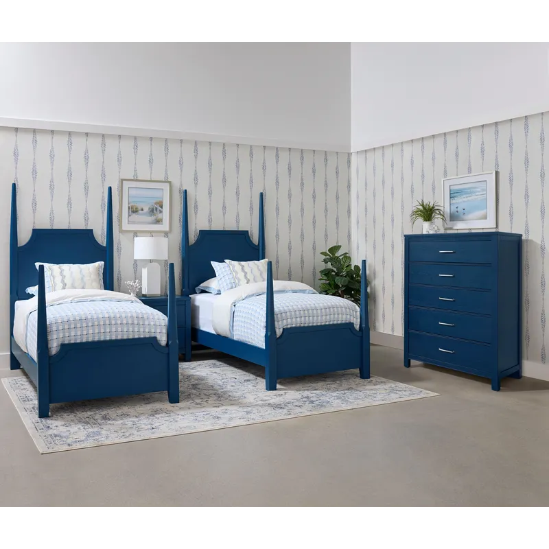 Tide & Timber-Luxe Blue Oak Wood Rails - Twin