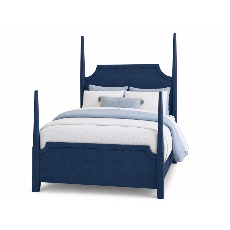Tide & Timber-Luxe Blue Oak Pencil Poster Bed - Full