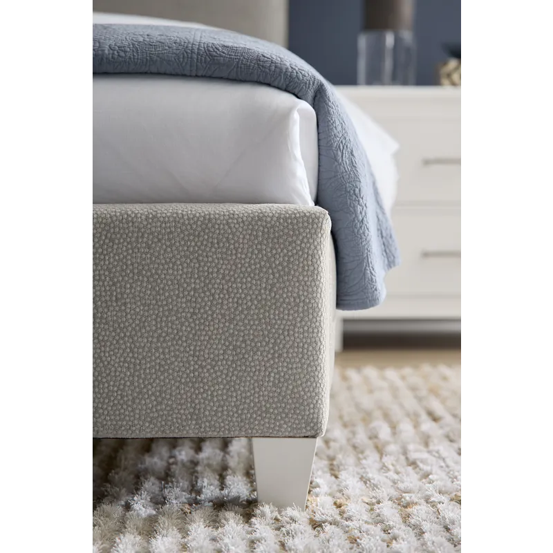 Tide & Timber-White Maple Grey Antelope Upholstered Footboard - King
