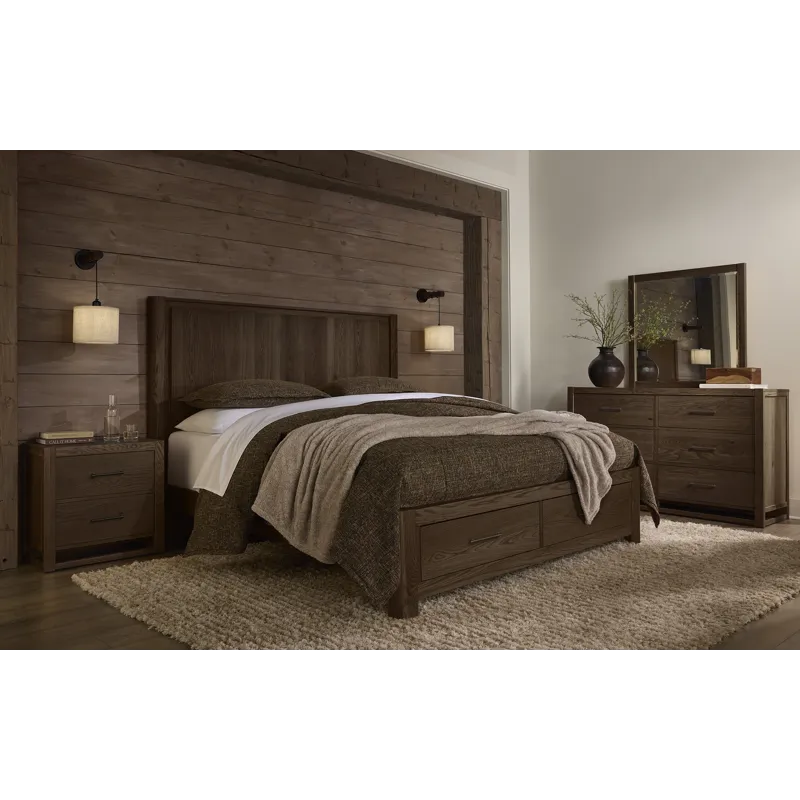 Lodge & Loft-Dark Oak Radius Poster Headboard - King