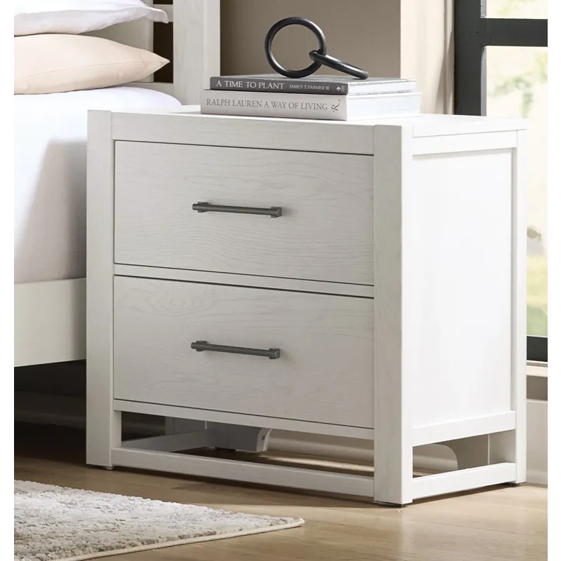 Lodge & Loft-Soft White Nightstand 2 Drawer