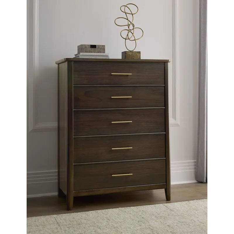 Nordhaven-Nordic Walnut Chest 5 Drawer