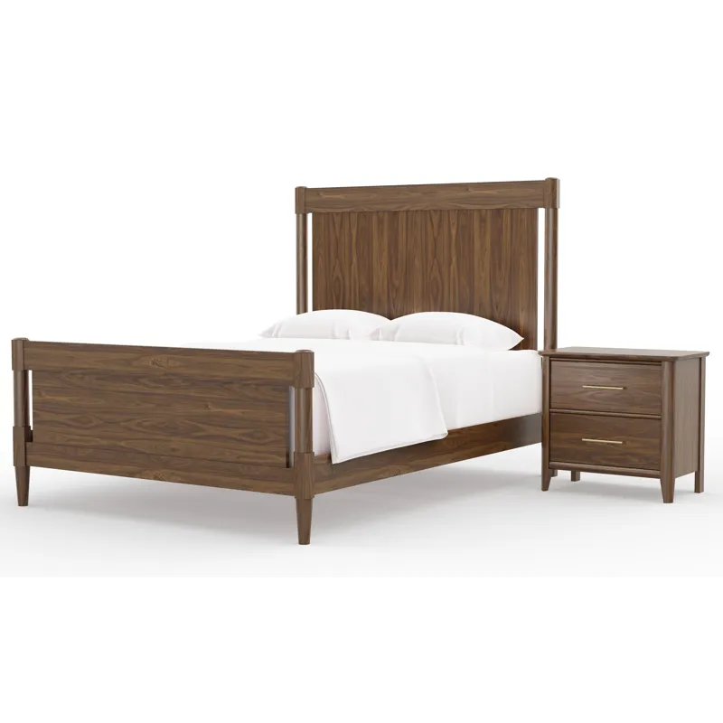 Nordhaven-Nordic Walnut Poster Headboard - Queen