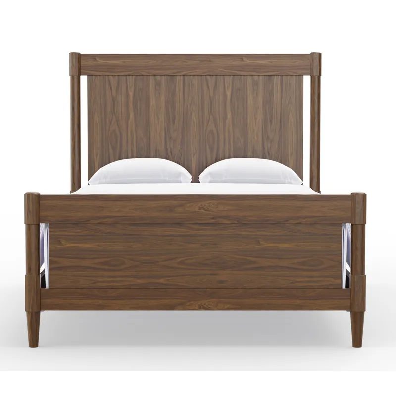 Nordhaven-Nordic Walnut Poster Headboard - Queen