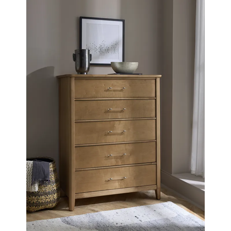 Nordhaven-Clear Maple Chest 5 Drawer