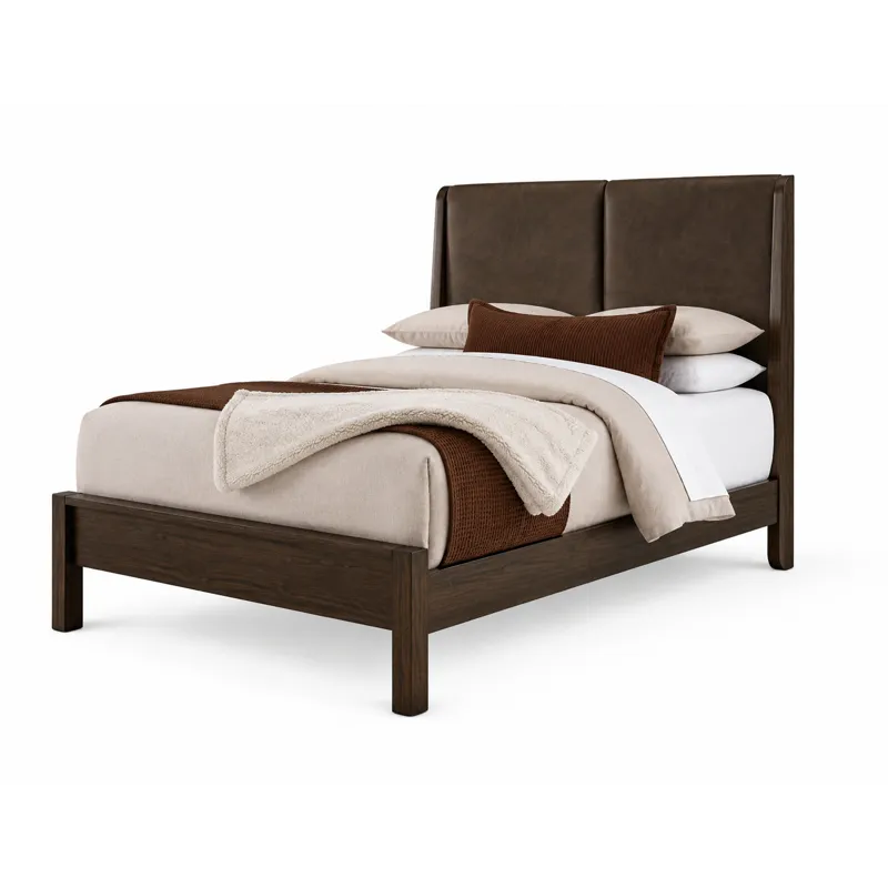 Mercer Street-Dark Roast Shelter Upholstered Bed-Sedona Brown - King