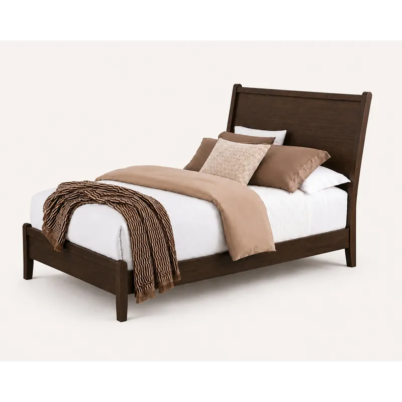 Mercer Street-Dark Roast Canted Sleigh Headboard - Queen