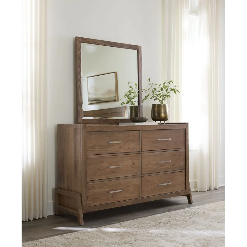 Mercer Street-Pecan Finish Dresser 6 Drawer