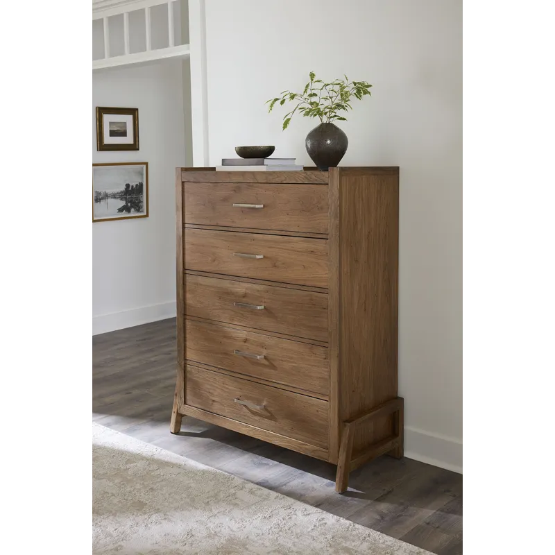 Mercer Street-Pecan Finish Chest 5 Drawer