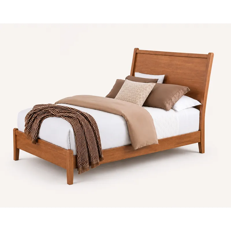 Mercer Street-Pecan Finish Canted Sleigh Headboard - Queen