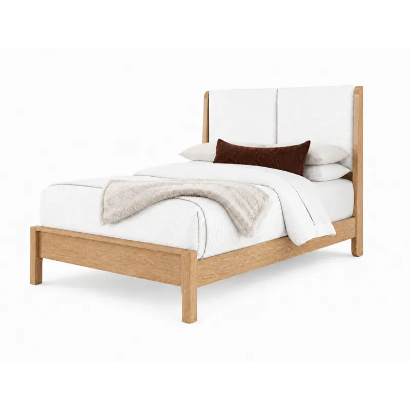 Mercer Street-Linen Finish Shelter Upholstered Bed-Pure White - Queen