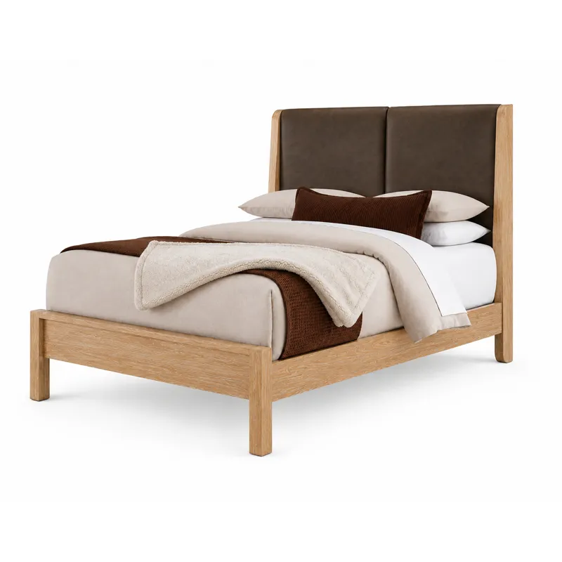 Mercer Street-Linen Finish Shelter Upholstered Bed-Sedona Brown - King