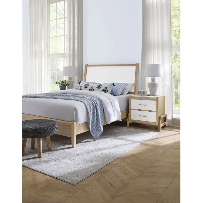 Mercer Street-Linen Finish Canted Sleigh Headboard - Queen