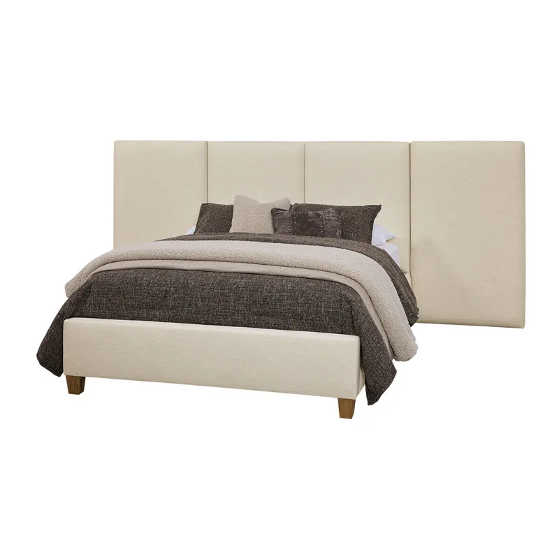 Joinery-Espresso Oak Ivory Cream Upholstered Footboard - Queen