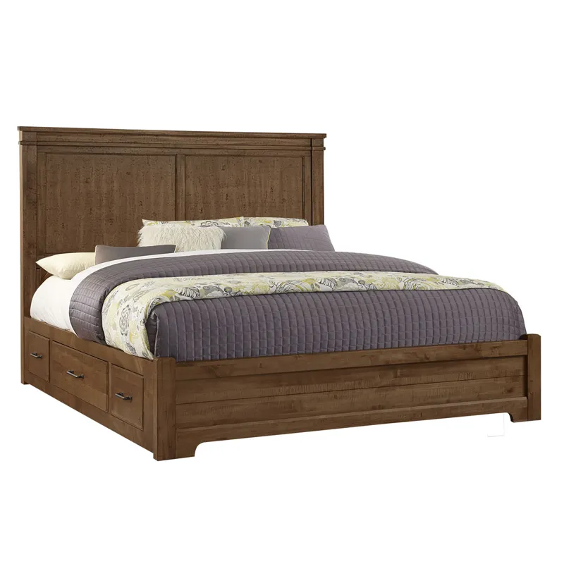 Cool Rustic Queen Mansion Bed  w/1 Sided Storage