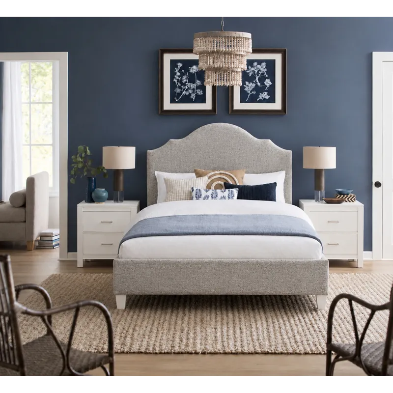 Tide & Timber-Grey Oak Ash Grey Upholstered Headboard - Full