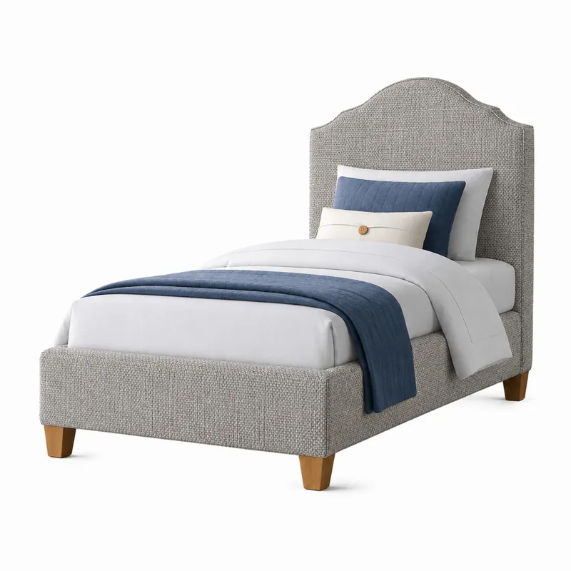 Tide & Timber-Clear Oak Ash Grey Upholstered Headboard - Twin