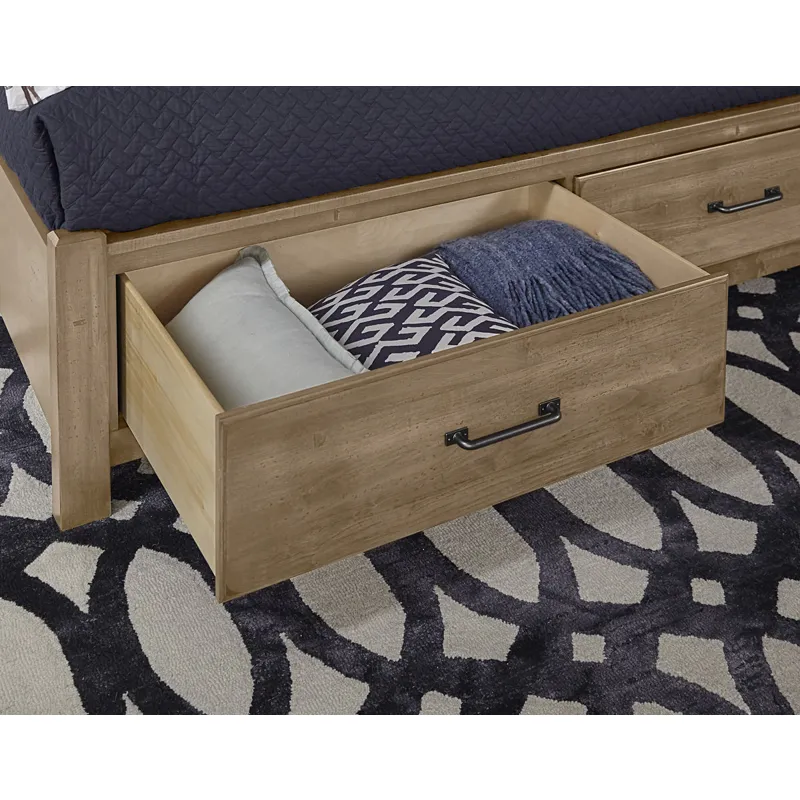 Cool Rustic Queen Mansion Bed w/Footboard Storage - Natural