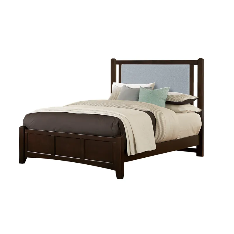 BB Bonanza-Merlot Blue Upholstered Bed - Queen