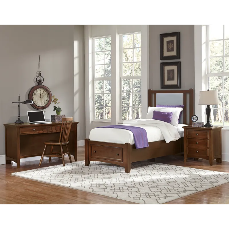 BB Bonanza-Cherry Blue Upholstered Storage Bed - Twin