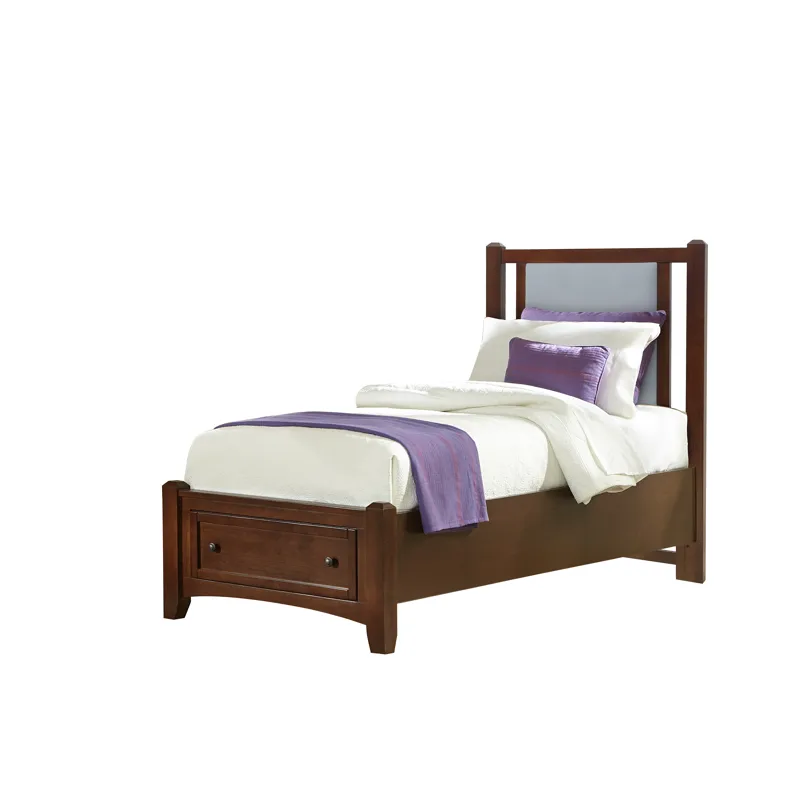 BB Bonanza-Cherry Blue Upholstered Storage Bed - Twin